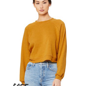 Women's Crop Raglan Fleece Crewneck Sweatshirt