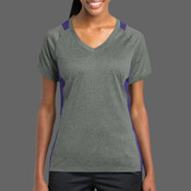 Ladies Heather Colorblock Contender ™ V Neck Tee