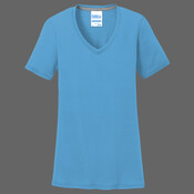 Ladies Essential Blended Performance V Neck Tee