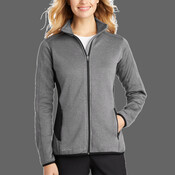 Ladies Full Zip Heather Stretch Fleece Jacket