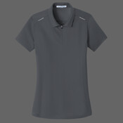 Ladies Pinpoint Mesh Zip Polo