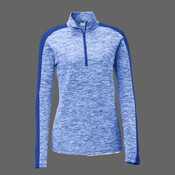 Ladies PosiCharge ® Electric Heather Colorblock 1/4 Zip Pullover