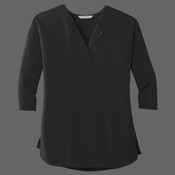 Ladies Concept 3/4 Sleeve Soft Split Neck Top