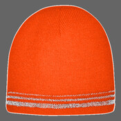 Lined Enhanced Visibility with Reflective Stripes Beanie