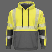 Hi-Visibility Color-Blocked Pullover Hooded Fleece Sweatshirt