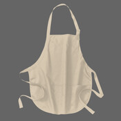 Medium Length Apron with Pouch Pockets