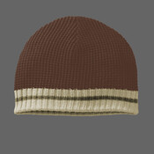 Waffle Beanie with Ribbed Edge