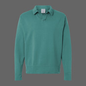 Unisex Garment-Dyed Polo Collar Sweatshirt