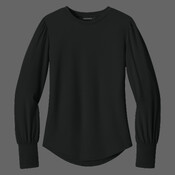 Women's Stretch Jersey Long Sleeve Blouson Top