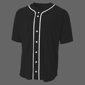 Short Sleeve Full Button Baseball Top