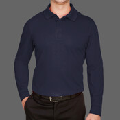 Men's CrownLux Performance® Plaited Long Sleeve Polo