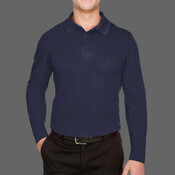 Men's Tall CrownLux Performance® Plaited Long Sleeve Polo