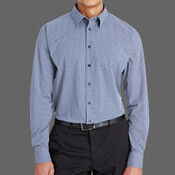 Men's CrownLux Performance® Tonal Mini Check Woven Dress Shirt