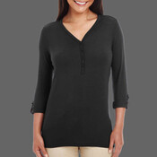 Women's Perfect Fit™ Y-Placket Convertible Sleeve Knit Top