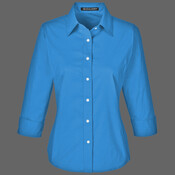 Women's Perfect Fit™ Three-Quarter Sleeve Stretch Poplin Dress Shirt