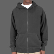 Unisex Max Heavy Fleece Garment-Dyed Double-Zip Hooded Sweatshirt