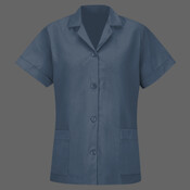 Women's Loose Fit Short Sleeve Button Smock