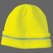 Enhanced Visibility Beanie with Reflective Stripe