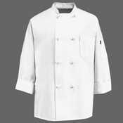Eight Knot Button Chef Coat with Thermometer Pocket