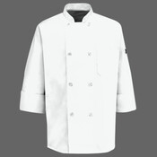 Eight Pearl Button Chef Coat with Thermometer Pocket