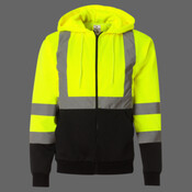 Unisex Hi-Vis Full-Zip Hooded Sweatshirt