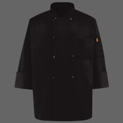 Ten Pearl Button Black Chef Coat