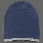 8" Bottom-Striped Beanie