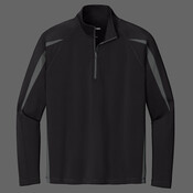 Sport Wick ® Stretch 1/4 Zip Colorblock Pullover