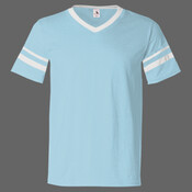 V-Neck Jersey with Striped Sleeves