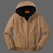 Washed Duck Cloth Insulated Hooded Work Jacket