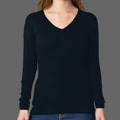 4376 Baby Rib L/S V-Neck
