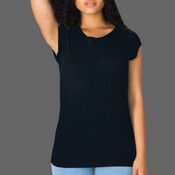 6377 Sheer Jersey Cap Sleeve Raglan T-Shirt