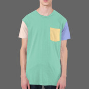 RSA2404 Power Washed Color Block Pocket T-Shirt