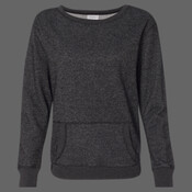 Women’s Glitter French Terry Wide Neck Sweatshirt
