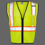 Unisex Economy Contrasting Vest with Zippered Front