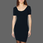 rsa8340 Cotton Spandex Jersey Double-U Neck Mini Dress