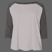 Women's Curvy Collection Baseball Three-Quarter Sleeve Tee
