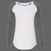 Women’s Preppy Patch Slub Long Sleeve T-Shirt