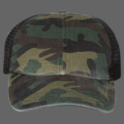 Garment Washed Printed Trucker Cap