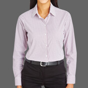CrownLux Performance® Ladies' Micro Windowpane Woven Shirt