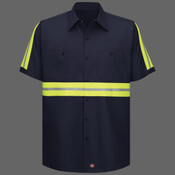 Men's Enhanced Visibility Short Sleeve Cotton Work Shirt