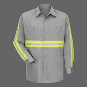 Men's Tall Enhanced Visibility Long Sleeve Cotton Work Shirt