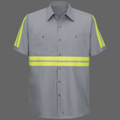 Men's Tall Enhanced Visibility Short Sleeve Cotton Work Shirt