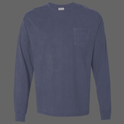 Unisex Garment-Dyed Long Sleeve T-Shirt With a Pocket