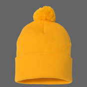 12" Pom-Pom Cuffed Beanie