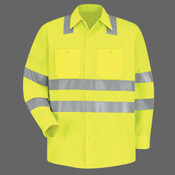 Men's High Visibility Safety Long Sleeve Work Shirt
