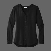 Women's Long Sleeve Button Front Blouse