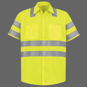 Men's High Visibility Safety Short Sleeve Work Shirt