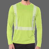 Unisex USA-Made Hi-Visibility Long Sleeve Performance T-Shirt - Segmented Tape