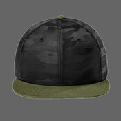 Camo Flat Bill Snapback Cap
